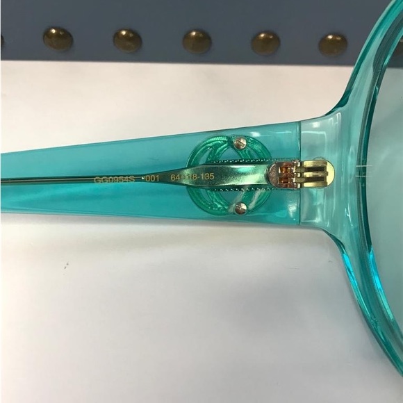 New - Authentic Gucci 0965 Light Blue 001 Logo Summer Oversized Sunglasses GG0… - Picture 12 of 14